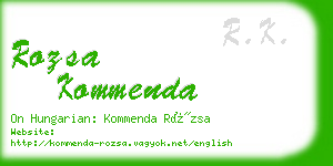 rozsa kommenda business card